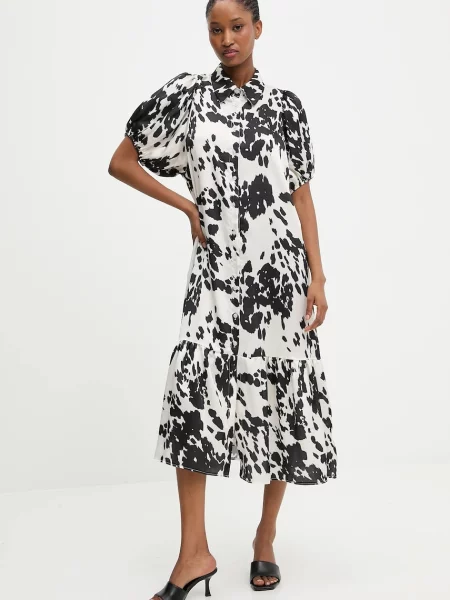 Haljina Answear.LAB midi ravna crna