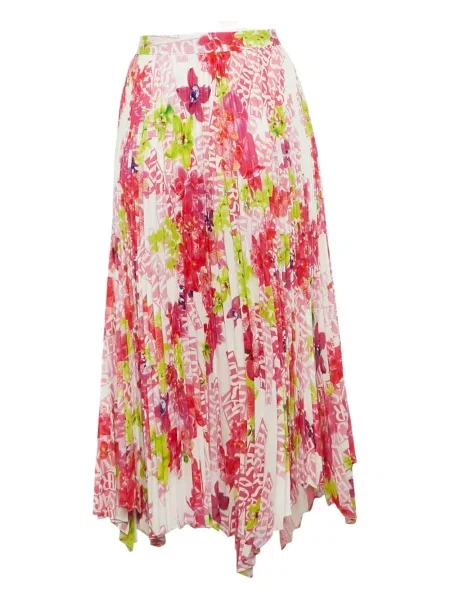 Fustă midi Versace Pre-owned cu model floral cu imagine alb
