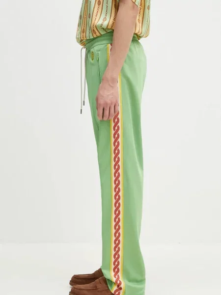 Drôle de Monsieur spodnie dresowe Le Track Pants Tresse z aplikacją zielony