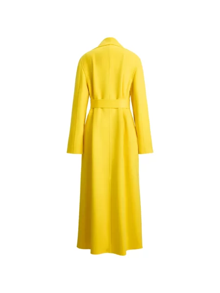 Cu centură palton Ralph Lauren Collection din cașmir galben