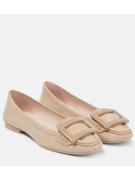 Pantofi loafer Roger Vivier din piele de căprioară bej