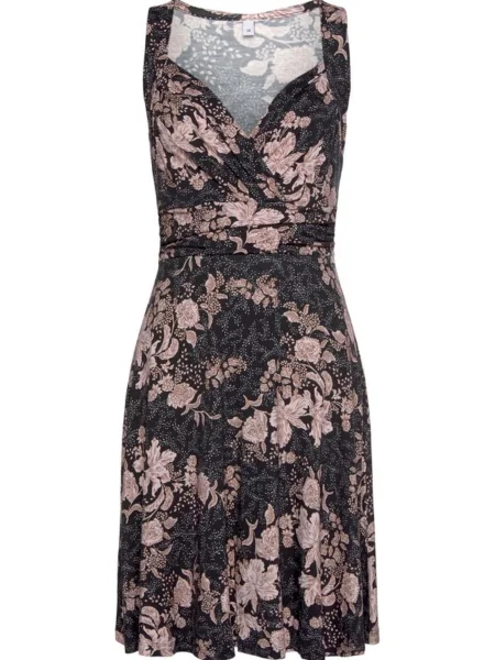 VIVANCE Letní šaty tělová / antracitová černá