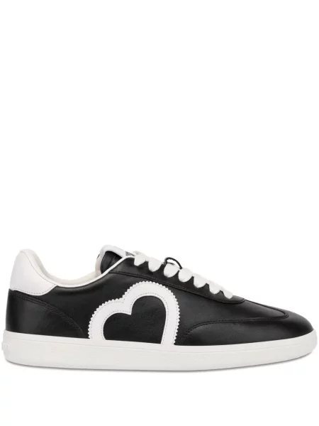 Sneakerși Love Moschino cu șireturi din dantelă negru