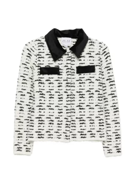 Gulerat cardigan Neera de catifea alb