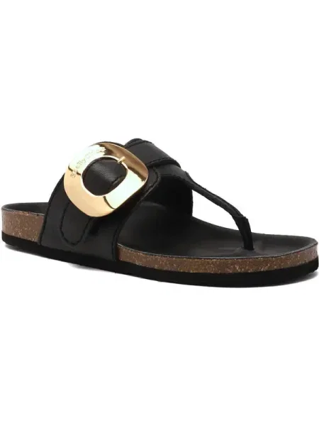 Șlapi See By Chloe din piele negru