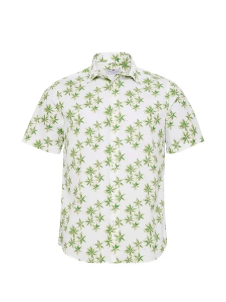 Scurt tricou polo Loja Das Meias cu model floral cu imagine alb
