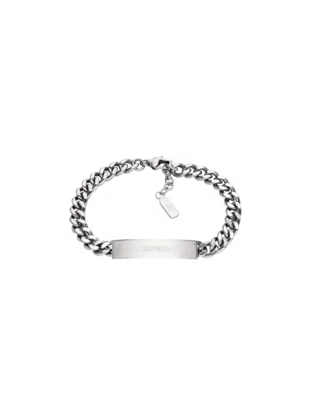 Emporio Armani bransoletka ze stali nierdzewnej Eagle Logo szara