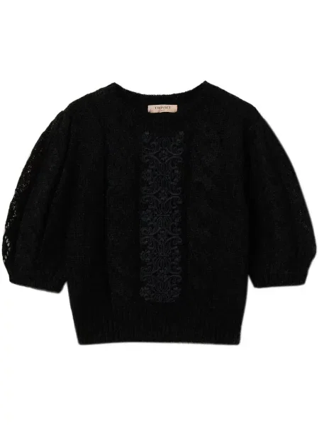 Top Twinset koronkowy czarny