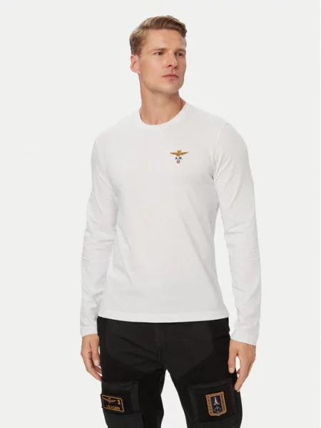 Aeronautica Militare Тениска с дълъг ръкав бял