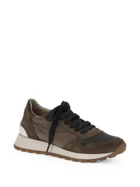 Sneakerși Brunello Cucinelli din piele de căprioară maro