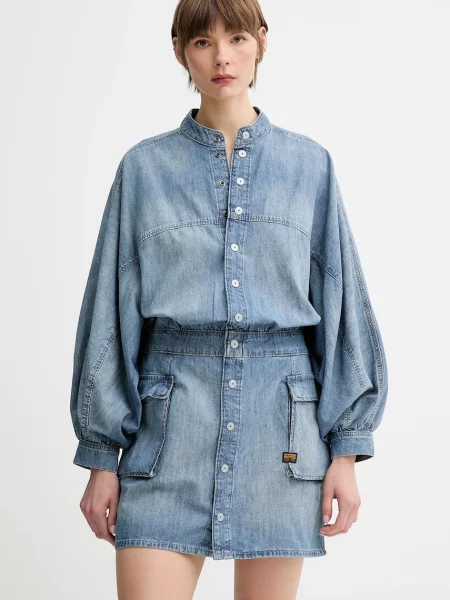 G-Star Raw sukienka jeansowa mini prosta niebieski