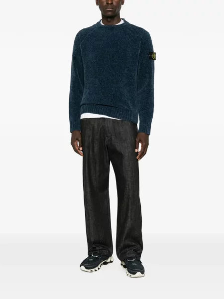 Пуловер Stone Island с кръгло деколте камъни синьо