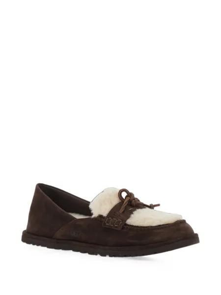 Pantofi loafer Ugg cu funde din piele de oaie maro