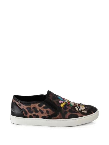 Sneakerși Dolce & Gabbana cu imagine cu model leopard maro