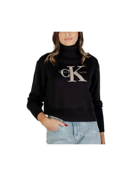 Rolákový svetr Calvin Klein černý