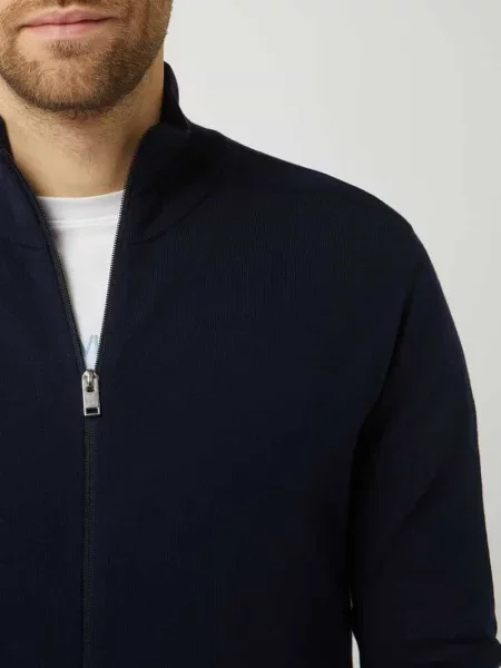 Kurtka z dzianiny ze stójką model ‘BERG’ Selected Homme granatowa