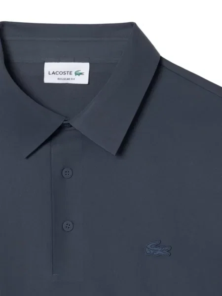 Lung tricou polo Lacoste cu autograf gri