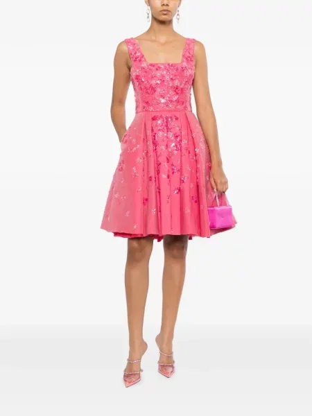 Rochie Zuhair Murad cu model floral cu aplicații roz
