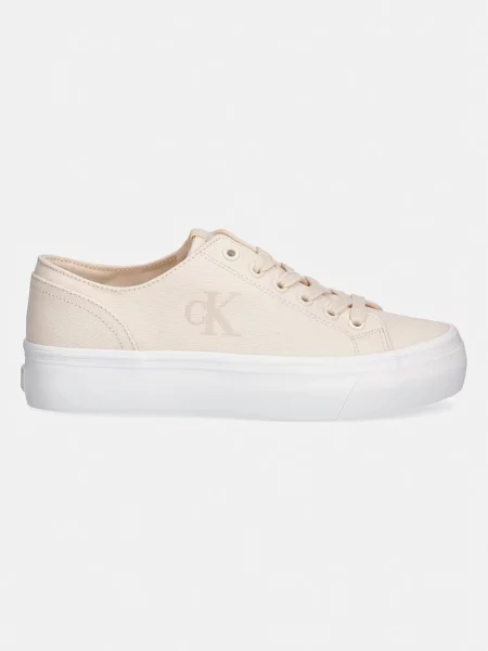 Superge Calvin Klein Vulc Flatform Low Canvas Mg Écru bež