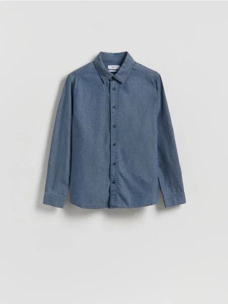 Reserved Cămașă din denim regular fit albastru