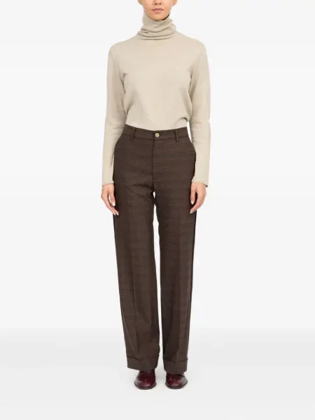 Pantaloni Mm6 Maison Margiela în carouri maro