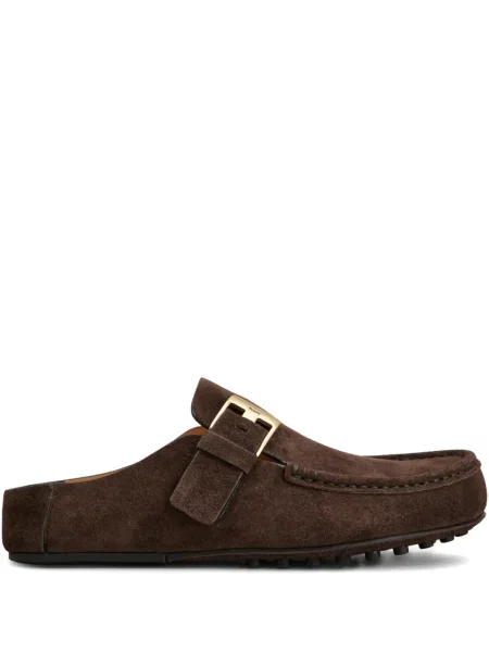 Papuci tip mules Tod's cu cataramă maro