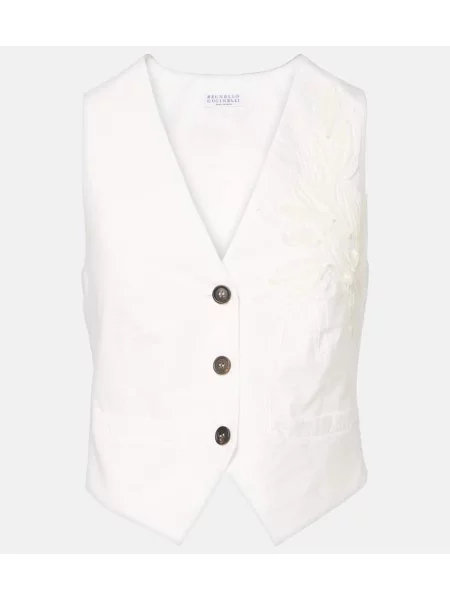 Kamizelka Brunello Cucinelli popelinowa beżowa
