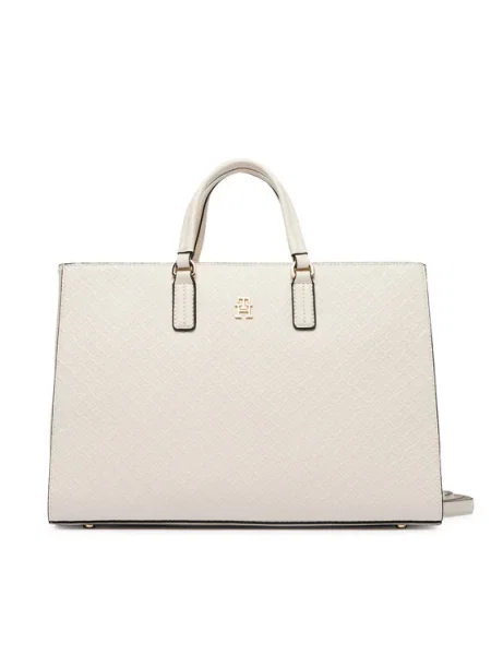 Tommy Hilfiger Geantă Th Daily Satchel Mono Écru bej