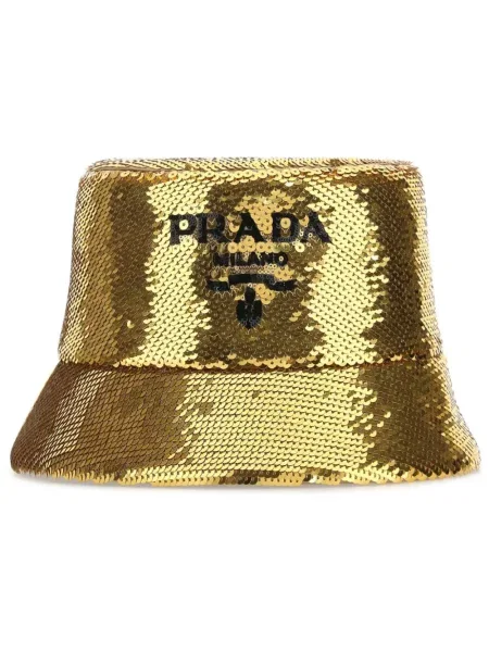 Pălărie Prada cu paiete auriu