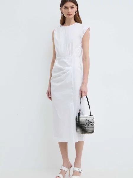 Marella rochie midi drept alb