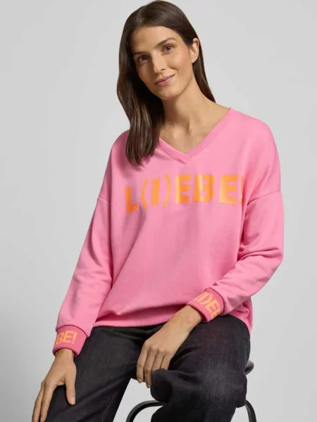 Bluza o kroju oversized z nadrukiem z napisem Miss Goodlife różowa