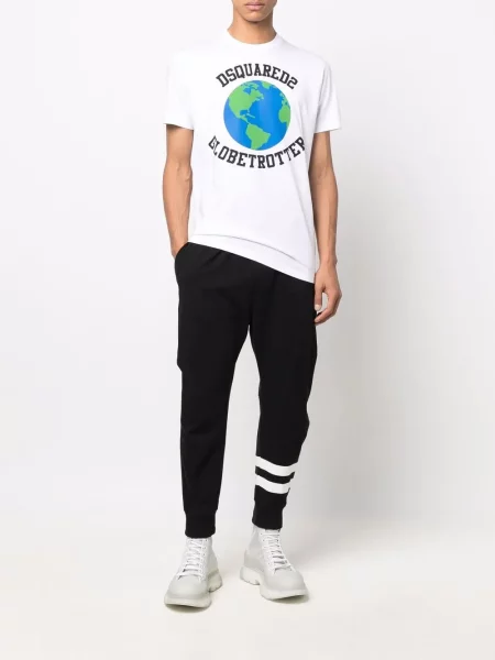 Raštuotas marškinėliai Dsquared2 balta