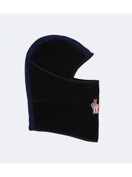 Fleecový čepice Moncler Grenoble s autogramem černý
