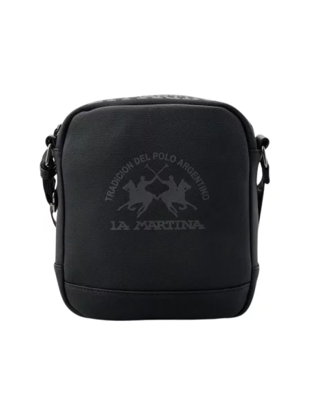 Lniana torba crossbody La Martina czarna