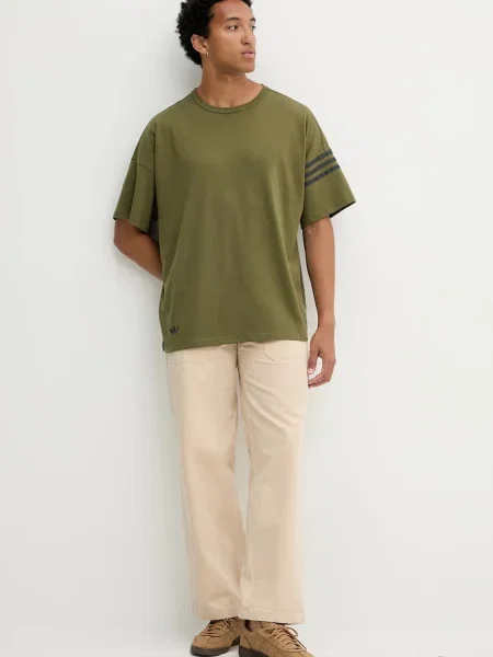 Футболка Adidas Originals с аппликацией зеленая