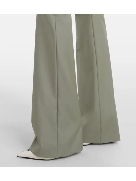 Pantaloni Mcqueen de lână evazate verde