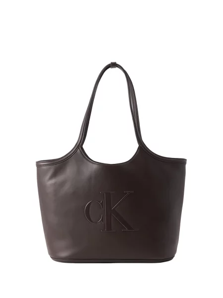 Calvin Klein Geantă Bold Ck Shopper Vișiniu maro