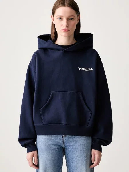 Bluza z kapturem Sporty And Rich z kapturem niebieska
