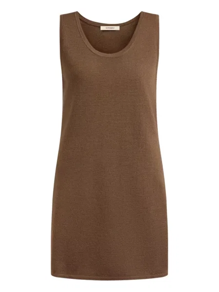 Mała sukienka mini 12 Storeez bez rękawów garniturowa brązowa