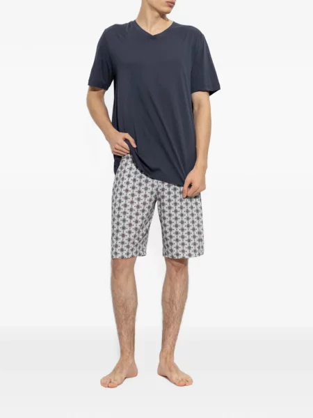 Tricou Hanro cu decolteu în V albastru