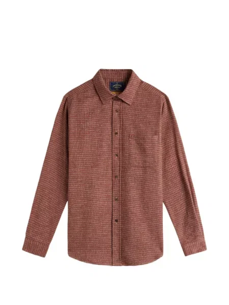Cămașă Portuguese Flannel cu imprimeu abstract de flanelă roșu