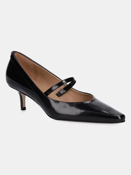 Pantofi cu toc Boss din piele negru