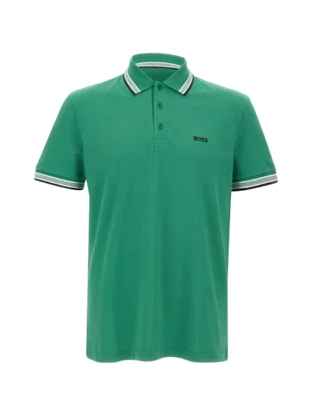 Tricou polo Boss cu dungi verde