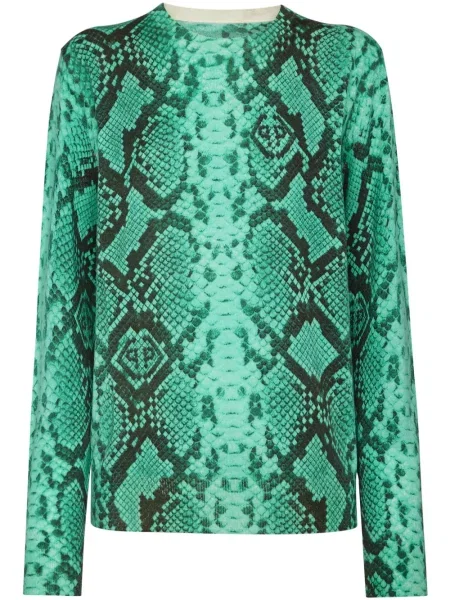 Top Philipp Plein din cașmir cu imagine verde