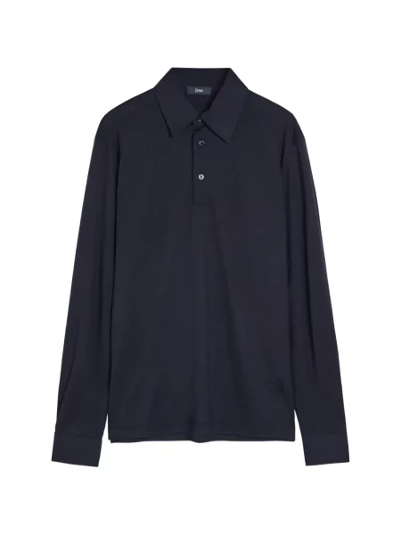 Lung tricou polo Herno albastru