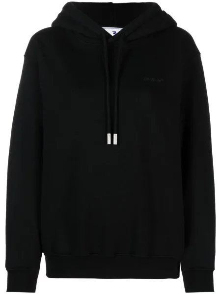 Hanorac cu glugă Off-white cu imagine alb