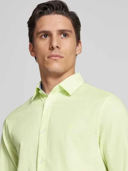 Koszula casualowa o kroju regular fit z tkaniny Chambray Tom Tailor żółta