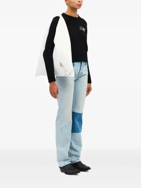 Τσάντα shopper Mm6 Maison Margiela κλασική λευκό