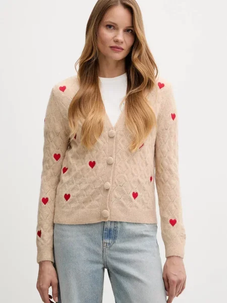 Saint Barth cardigan din amestec de lână light bej