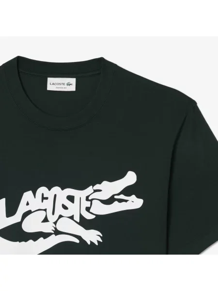 Lacoste Koszulka Z Długim Rękawem Ciemnozielona zielony